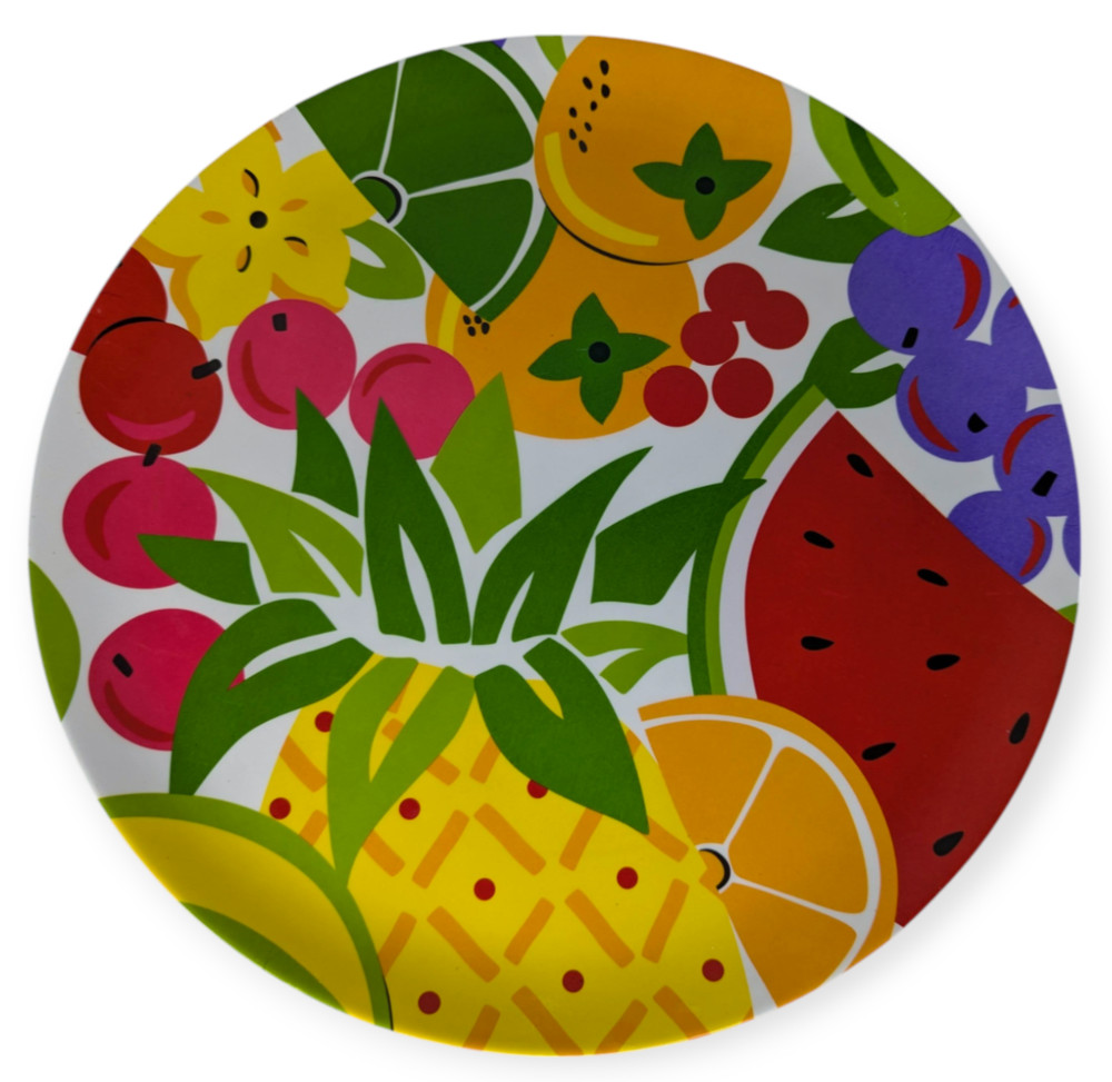 Colorful Summer Melamine 14" Round Serving Platter NWT