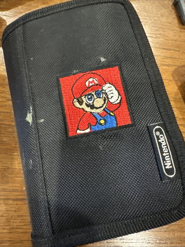 Nintendo DS Switch N Carry Stitched Mario  Case Black