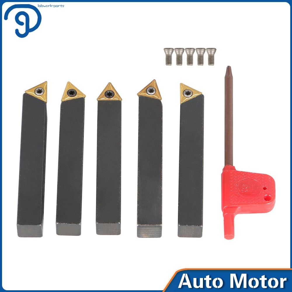 Indexable Carbide Insert Turning Tooling Bit Holder 5Pcs 3/8" Set For Lathe US
