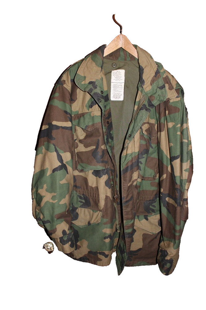 Coat, Cold Weather: Field, Camouflage Pattern - Large Long Used