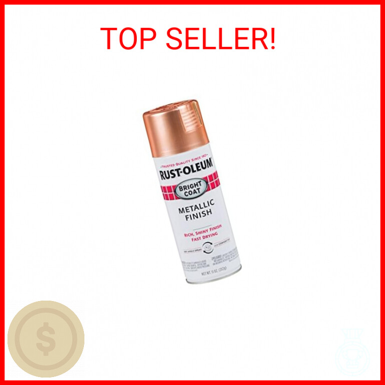 Rust-Oleum 314417 Stops Rust Bright Coat Metallic Spray Paint, 11 Oz, Copper