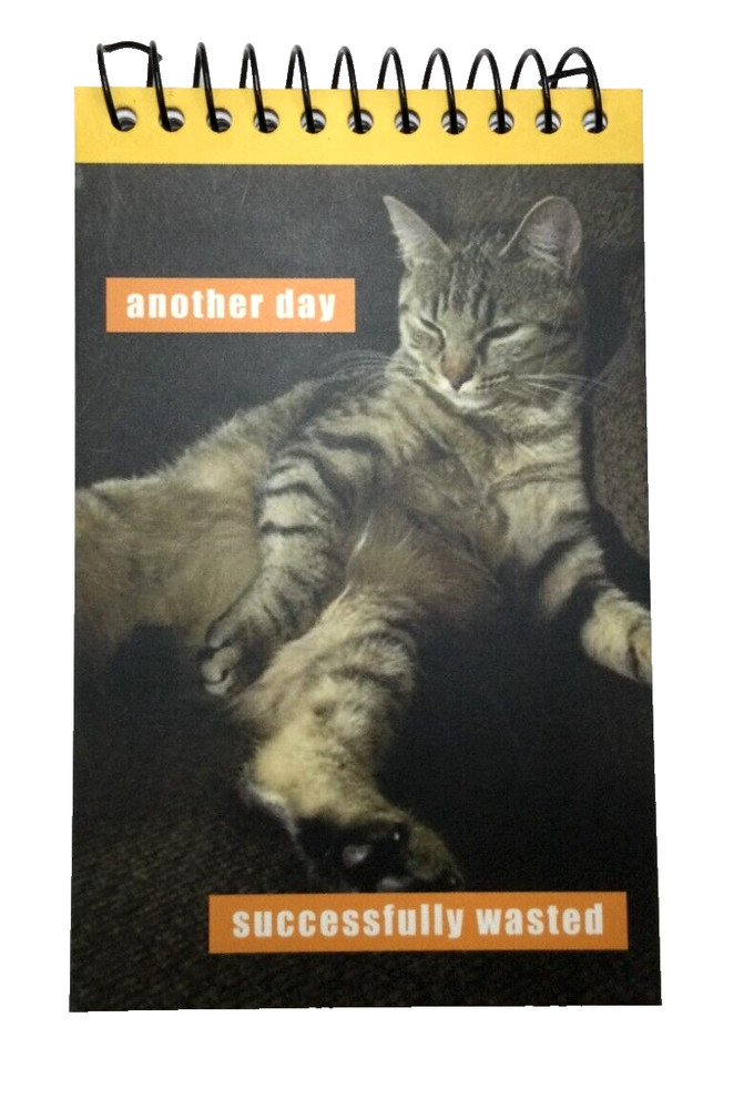 Cat themed Spiral Note Pad - 3.75" x 6" - 75 sheets