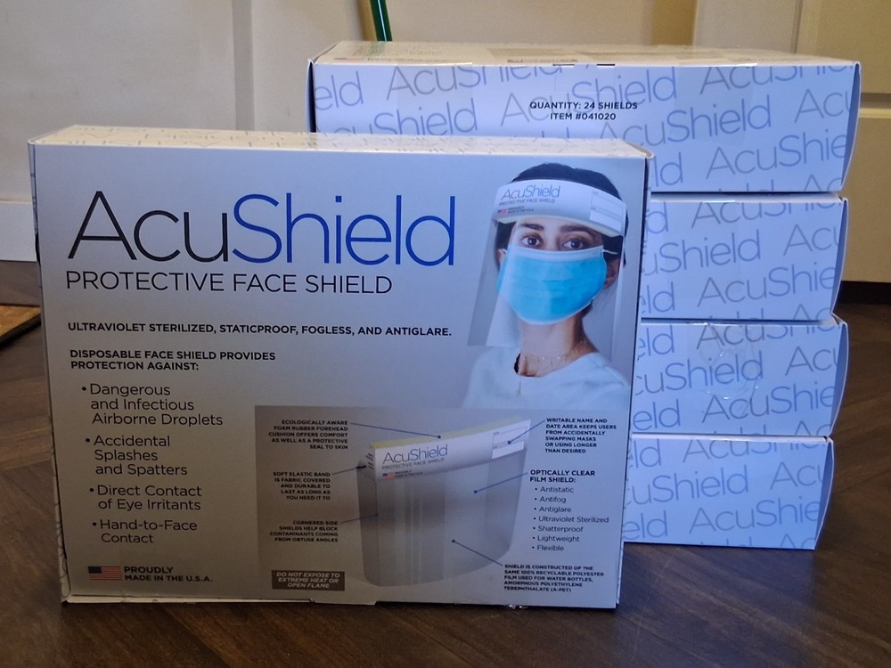 NEW AcuShield Protective Face Shields Package of 24