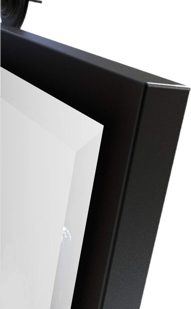 Black Metal Framed Pivot Rectangle Bathroom Mirror Tilting Beveled Vanity Mirror