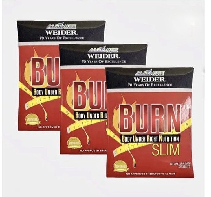 Weider  Burn Slim 10 Tablets Per Pack ( 3) Packs. 30 Tablets
