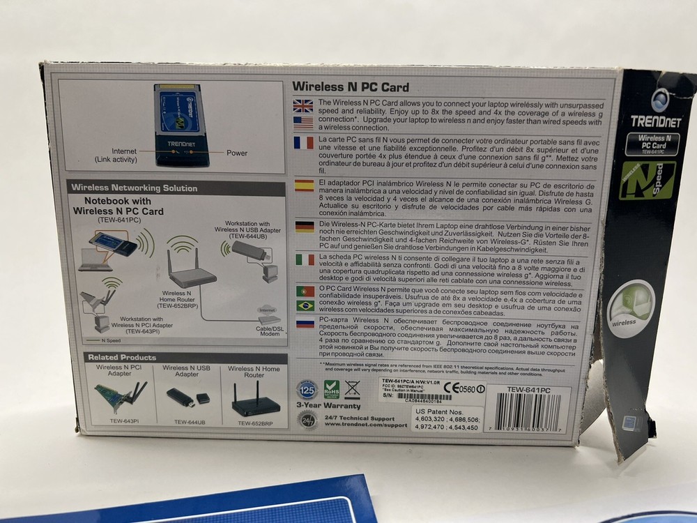 TRENDnet 300Mbps Wireless N PC Card TEW-621PC