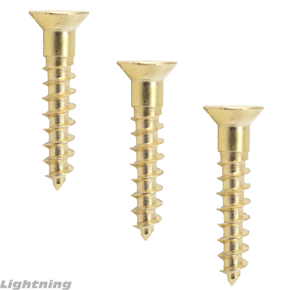 #5 x 3/4" Solid Brass Flat Head Slotted Wood Screw Qty 100
