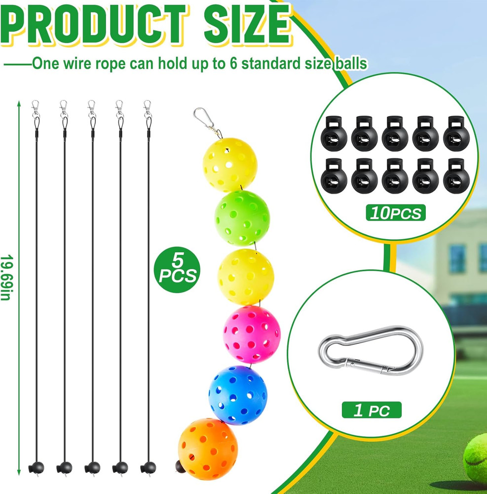5 Pcs Ball String Holder Compatible with Pickleball Stringer Cable Chord for Sto