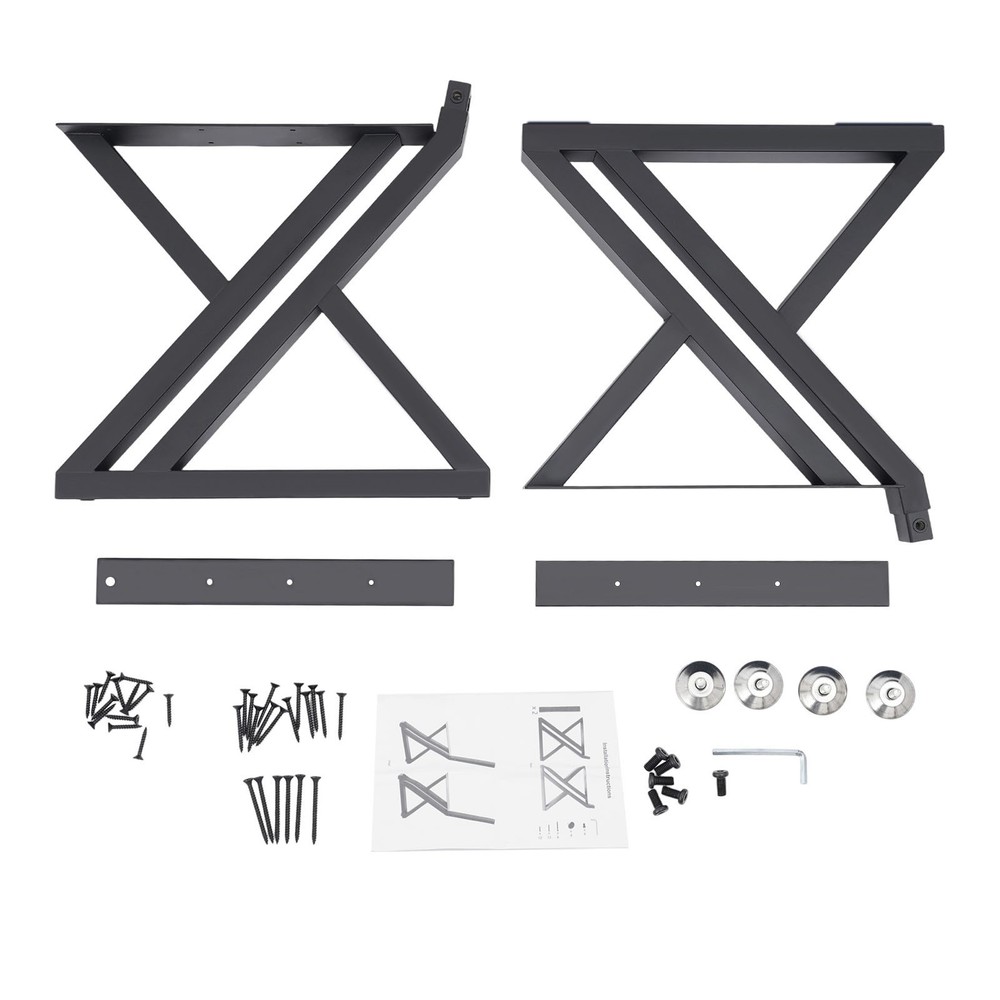 Bench Legs, 2PCS Bench Legs, Z-Shaped Bench Legs with Backrest Bracket