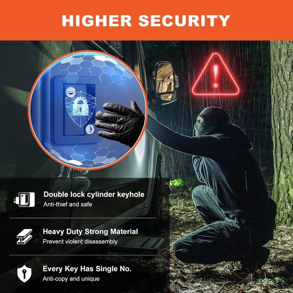 Black RV Paddle Entry Door Lock Latch Handle Deadbolt NEW Camper Cargo Trailer