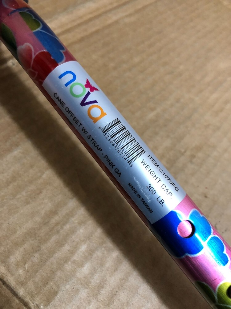 NOVA CANE OFFSET PINK GARDEN 1070PG 4'11"-6'4"