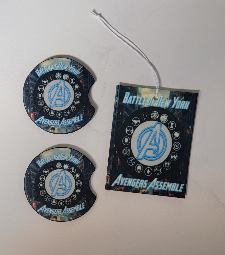 Avengers Assemble Coasters & Charm Custom Made