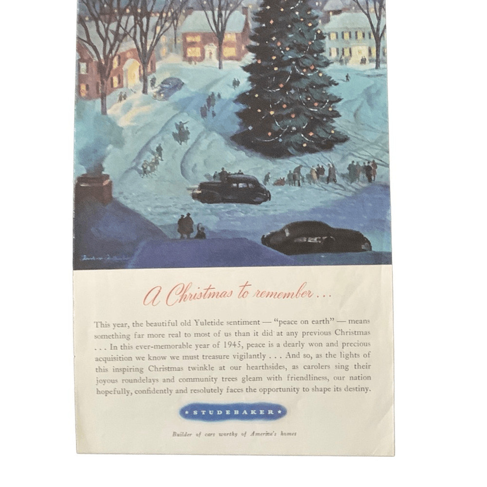 Vintage 1945 Studebaker A Christmas to Remember Ad Advertisement