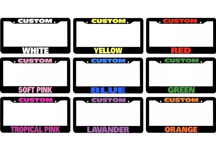 CUSTOM PERSONALIZED License Plate Frame COLOR CHOICE