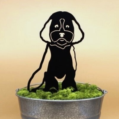 Cockapoo Black Metal Dog Silhouette