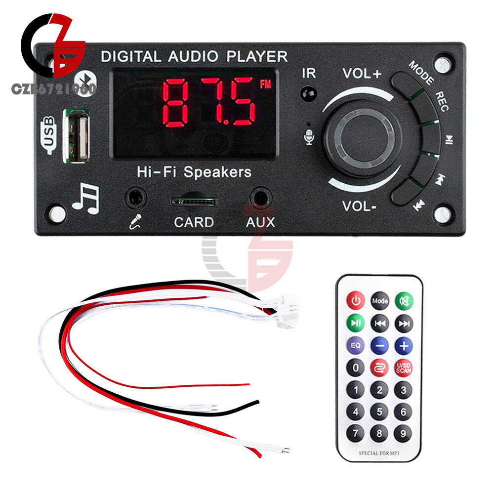 DC5-25V MP3 Decoder Board 2*50W Bluetooth Car Audio Player USB TF FM FM Radio