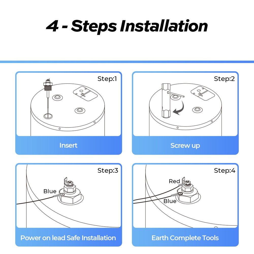 Powered Anode Rod for All RV / Home Water Heater - Stops Rotten Egg Smell