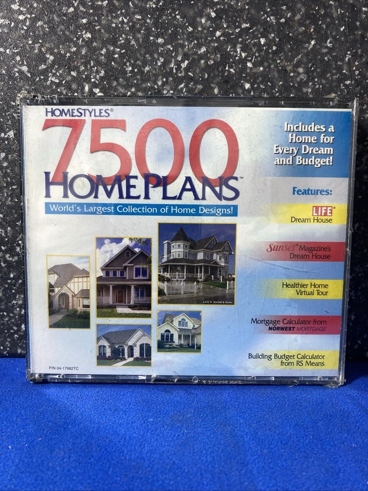 VINTAGE HomeStyles 7500 Home Plans Design Software (PC, 1999) 4-Disc CD-ROM Set