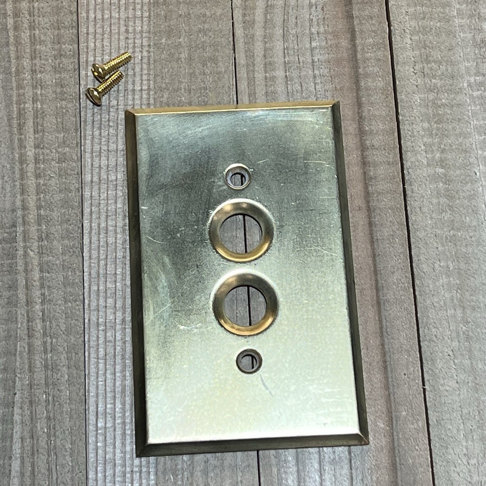 Vintage Brass push button wall switch plate