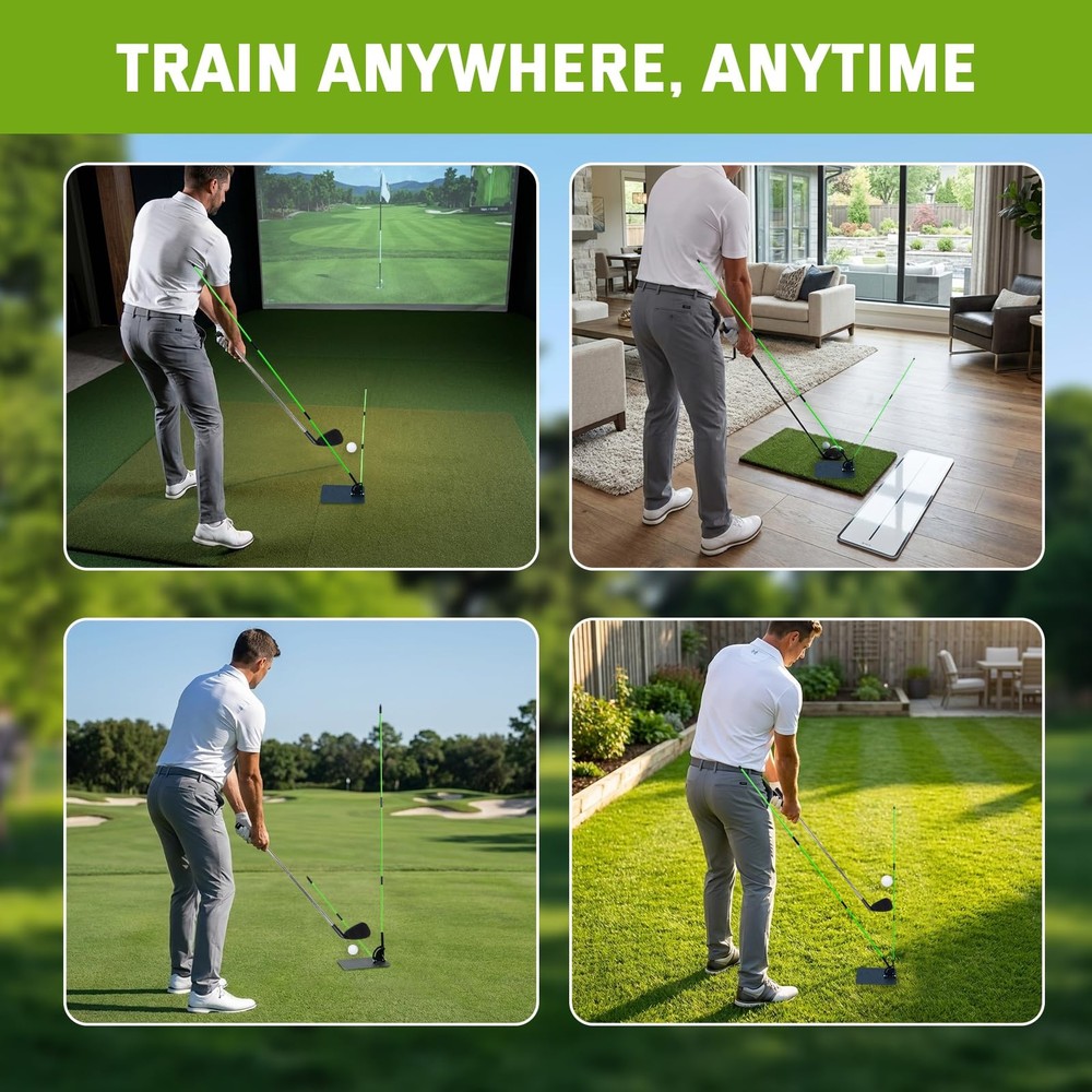Golf Swing Correction Training Kit – Grip Alignment Trainer, Telescopic Swing...