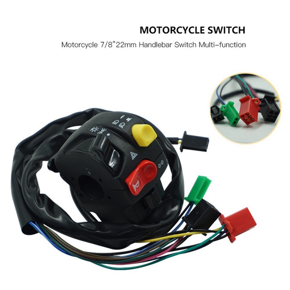 Sleek Black Motorcycle Switch Compatible with Various Models for Daily Use
