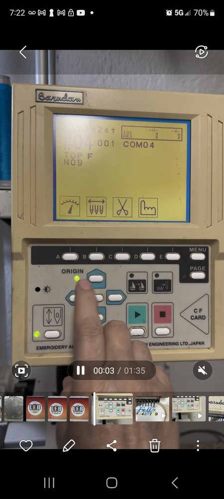 barudan embroidery machine used