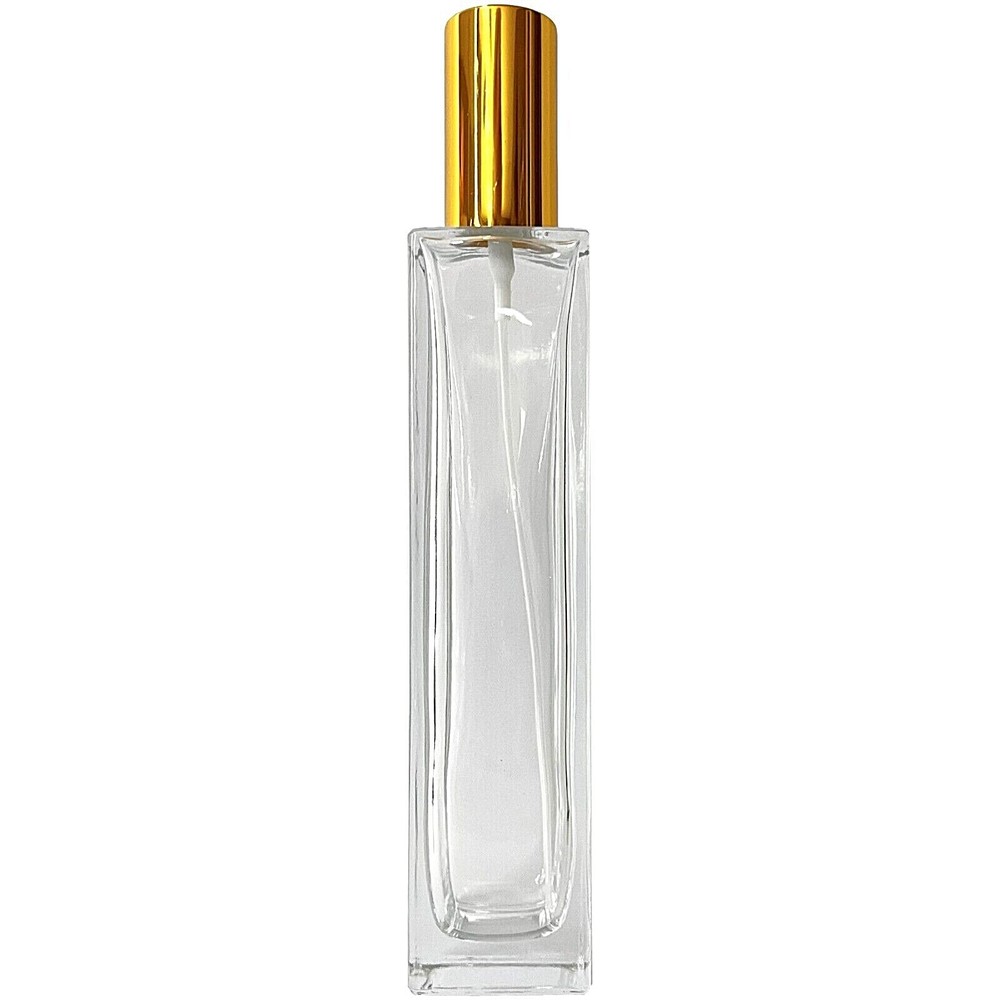 50ml 1.7oz Empty Perfume Glass Tall Spray Bottles Gold Atomizer Refillable