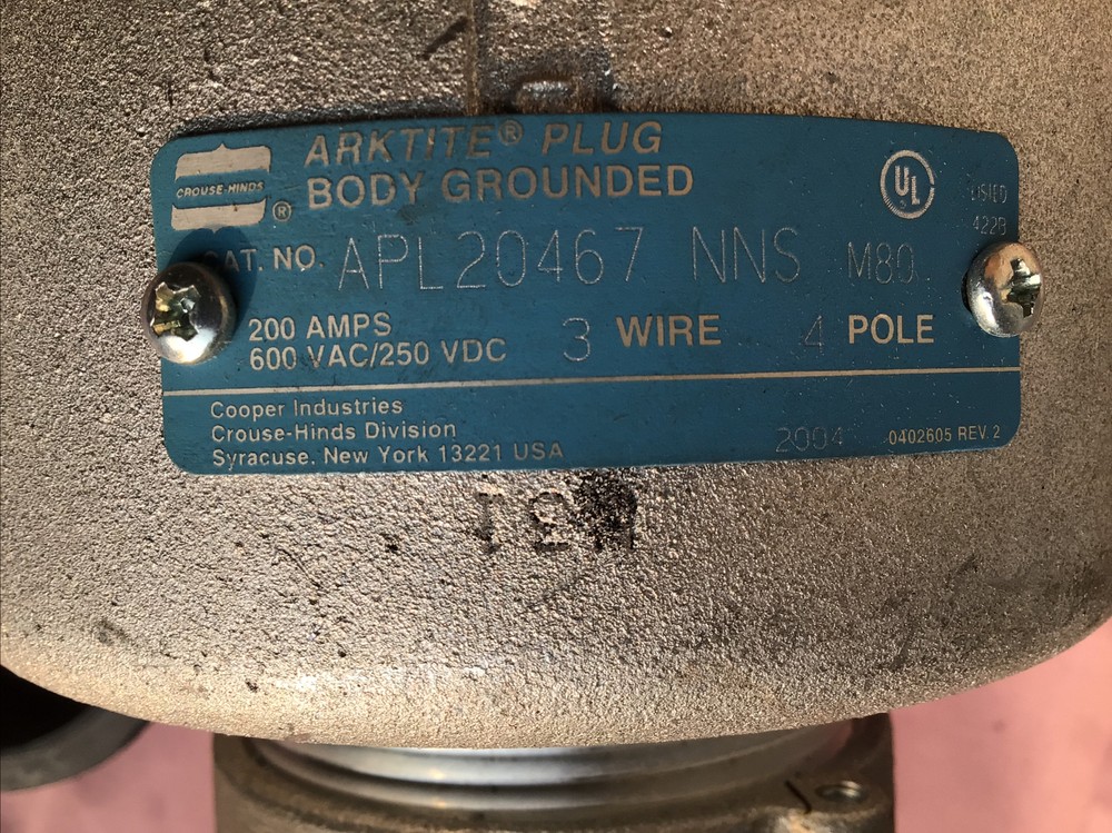 Crouse-Hinds Weatherproof Plug APL20467