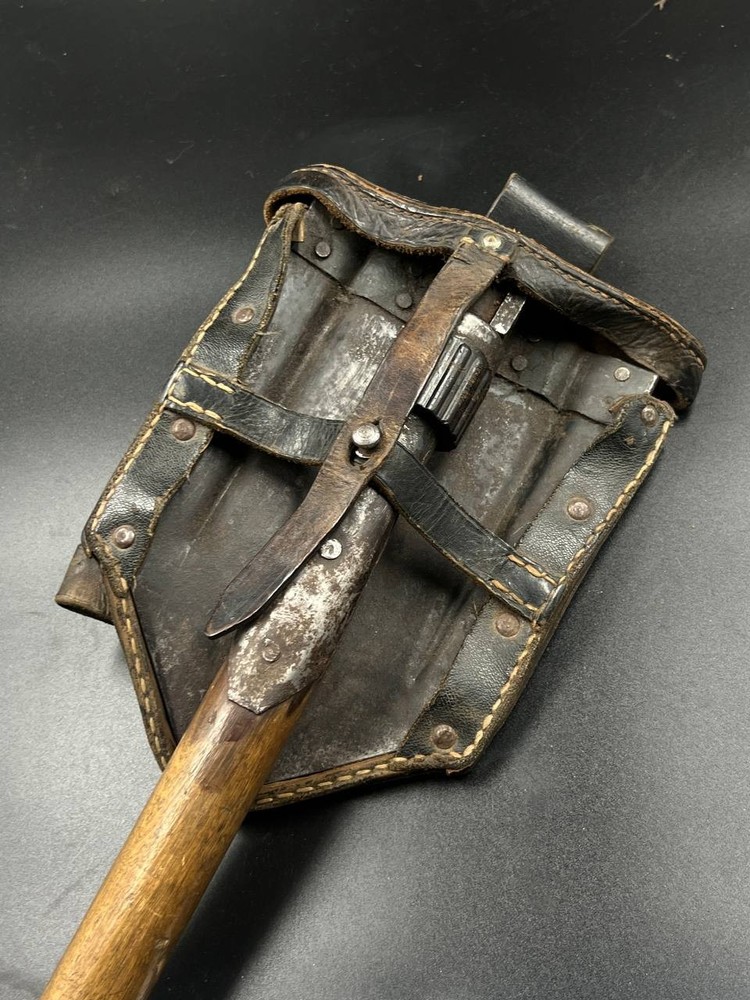 German Folding Entrenching Tool in Carrier.