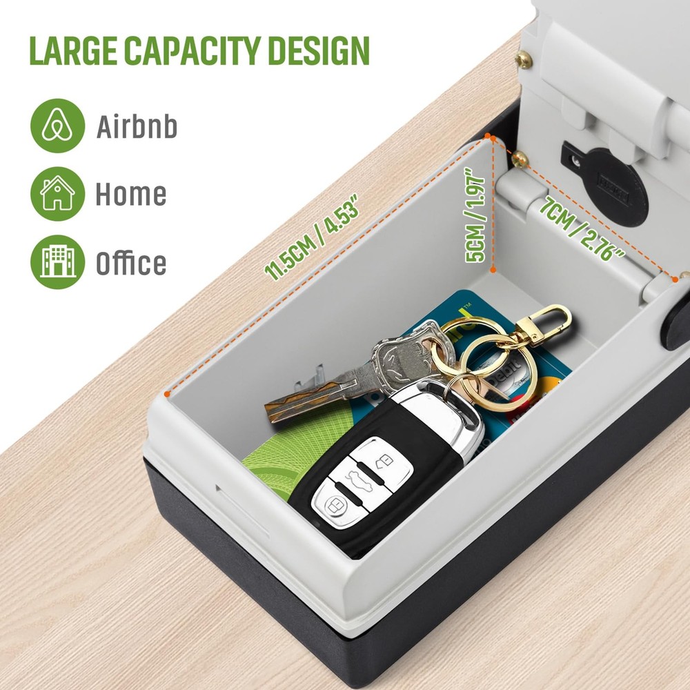 Waterproof Combination Key Lock Box with Light-Up Dials