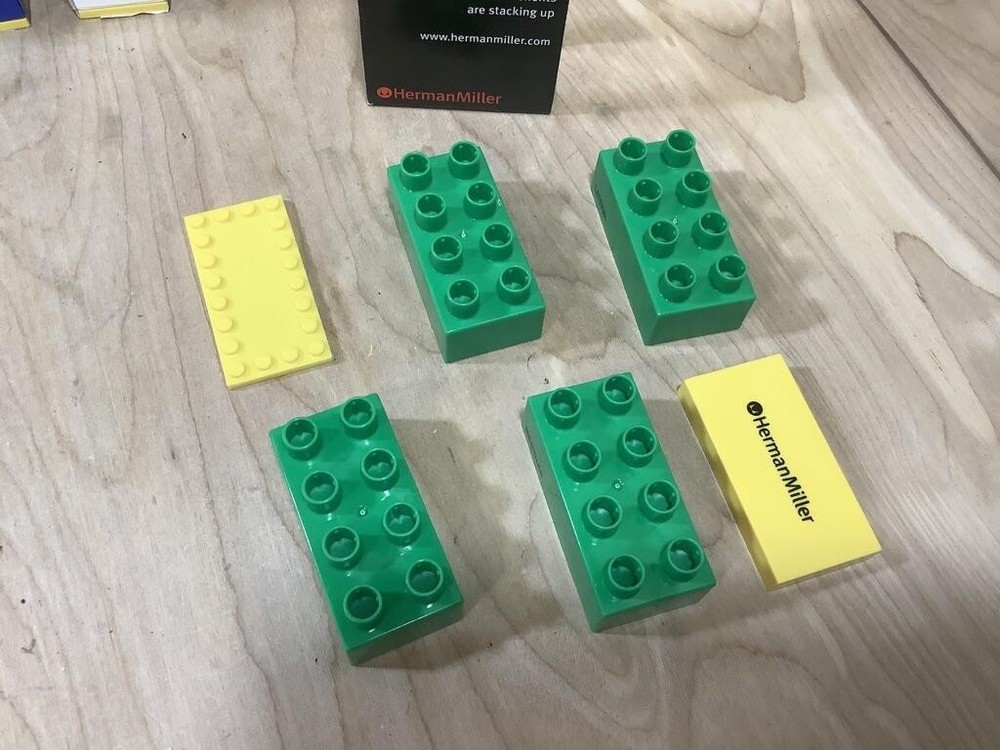 4 Vintage Herman Miller MERIDIAN Stackable Files Promo Stackable Blocks Green