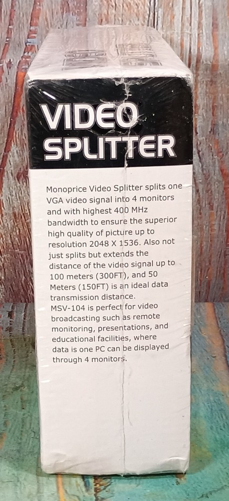 Monoprice Video Splitter - MSV - 104 - NEW