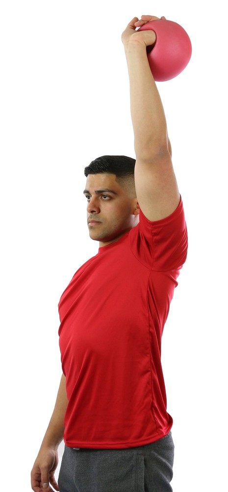 CanDo One Handle Medicine Ball - 6 lb - Red