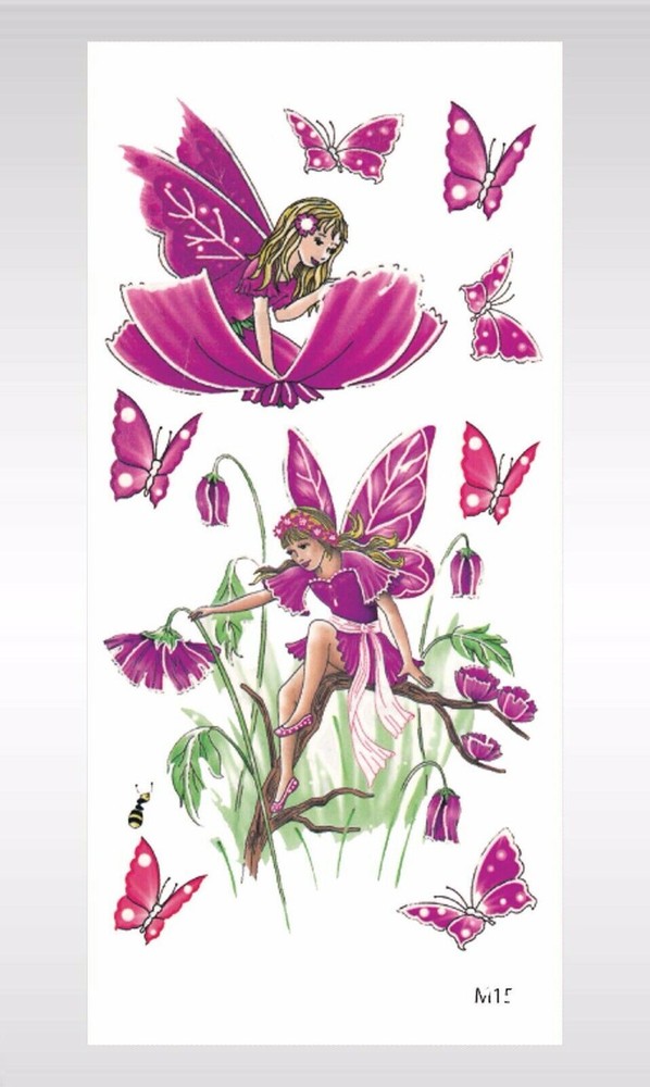 10 sheets Removable butterfly rose temporary tattoo