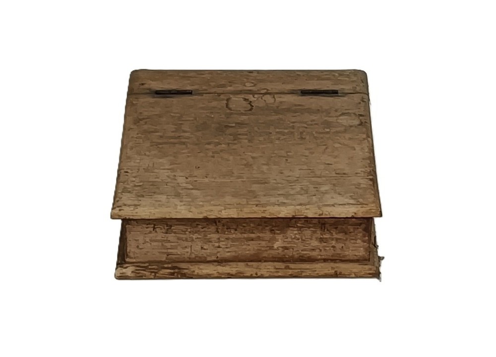small Antique  wood table desk document box writing slope clercks desk
