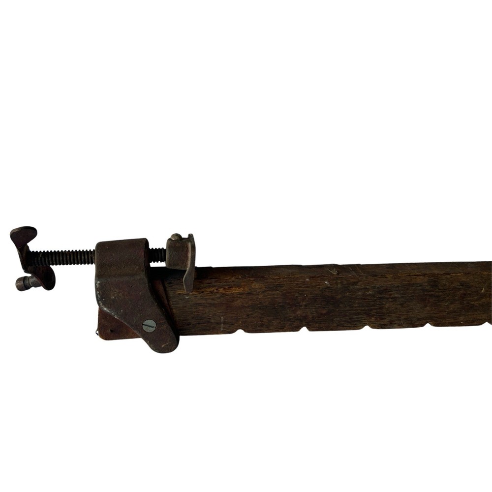 Vintage Wooden Workbench Clamp Guide Adjustable Bench Stop Woodworking Tool