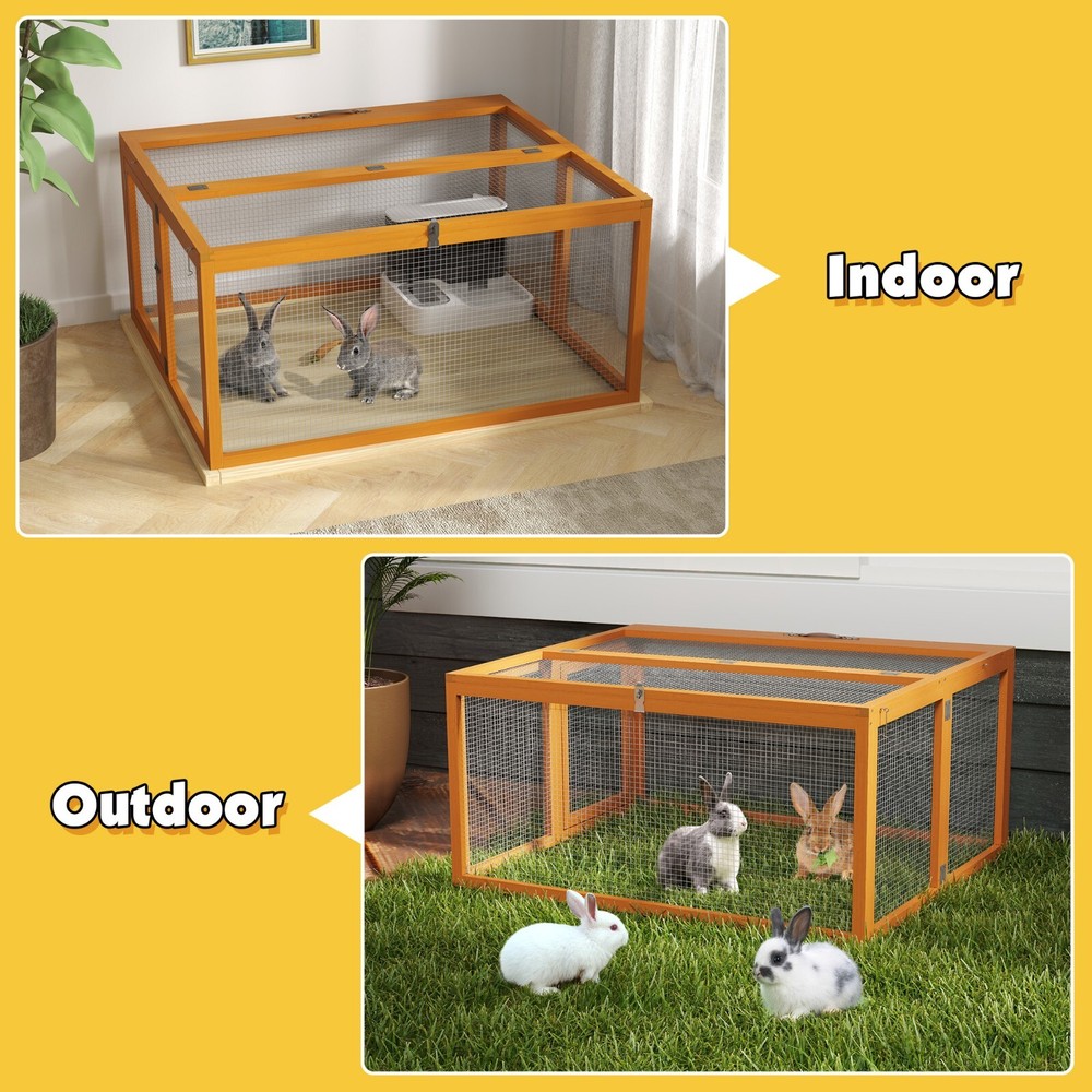 Collapsible Wooden Chicken Coop with Run Stable Comfortable Chicken Brooder Box