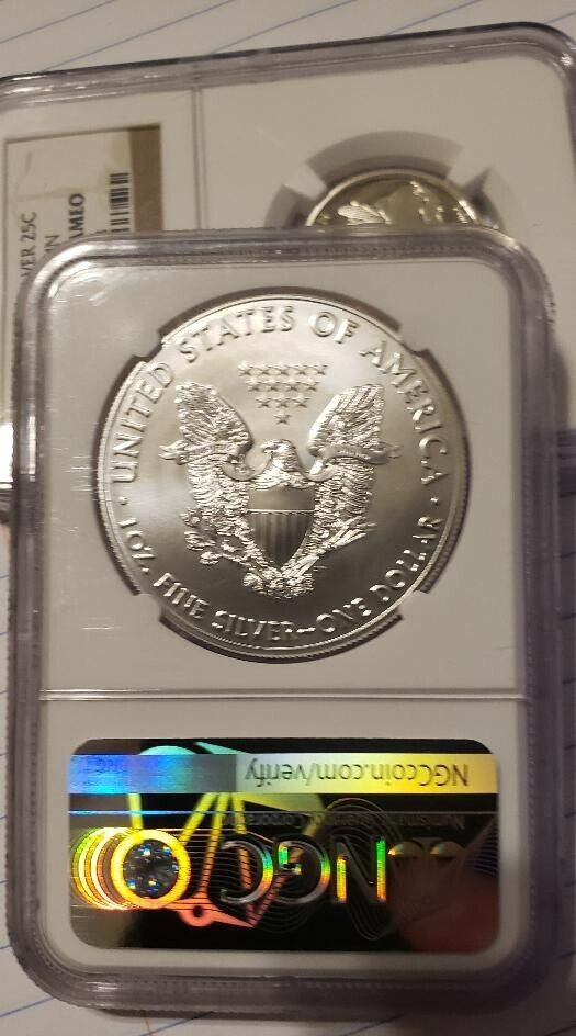 2019W Silver Eagle - MS70 - FDOI Mercanti Signed