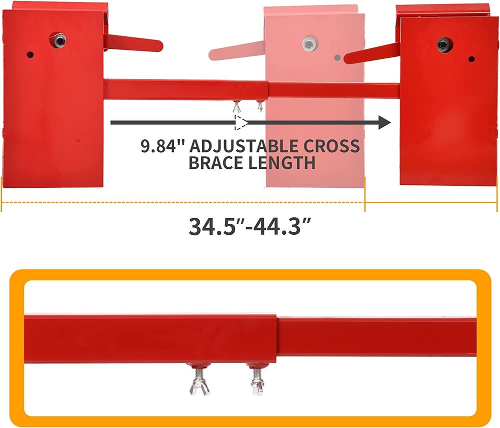 Universal Skid Steer Quick Attach Conversion Adapter with Adjustable Cross Brace