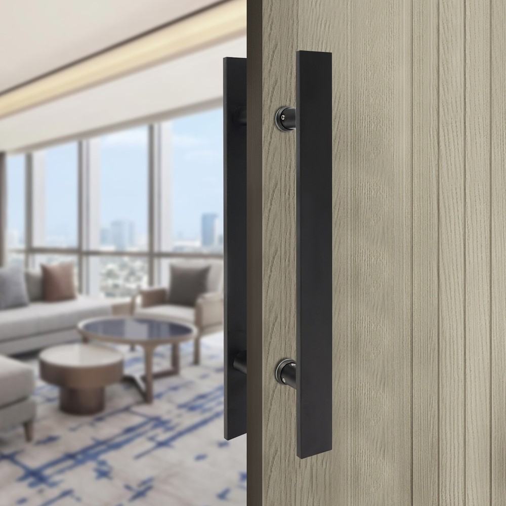 Double Sided Stainless Steel Door Handle, 2* Pull Push Sliding Barn Door Handles