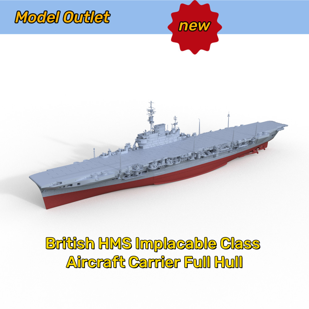 1/600 British HMS Implacable Class Aircraft Carrier Full Hull