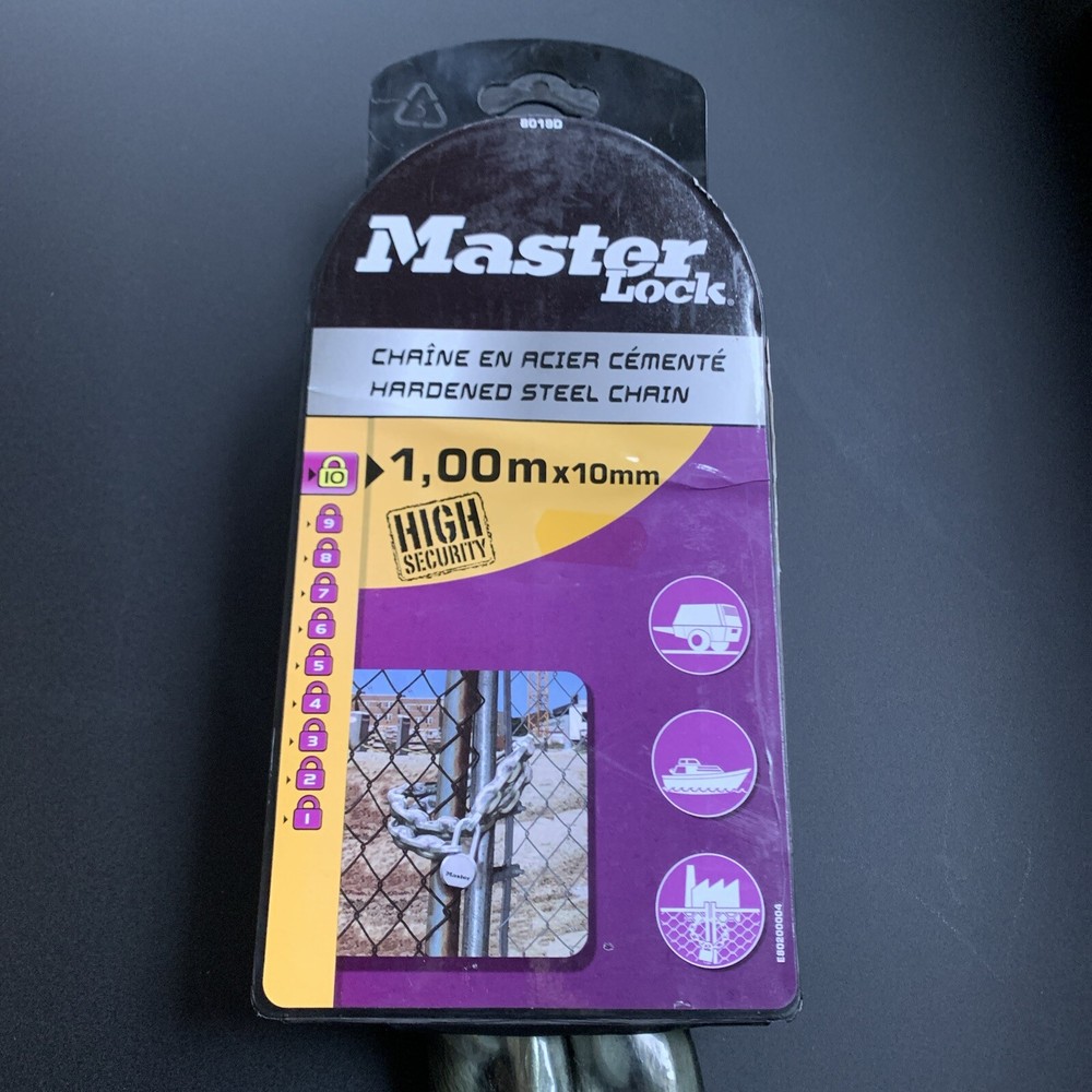 Masterlock Security Hardened Steel Chain 10mm x 1m