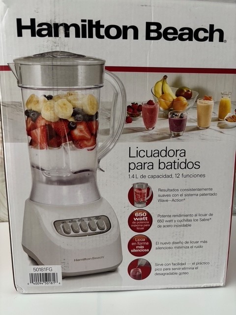 hamilton beach smoothie blender white, 48 oz capacity, 12 functions