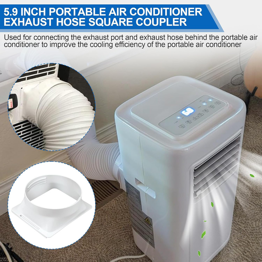 5.9 Inch Portable Air Conditioner Exhaust Hose Coupler, 6 X 7 Inches Portable AC
