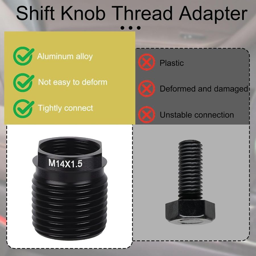 7pcs Gear Shift Knob Adapter Kit, Manual Transmissions Universal Shift Knob Adap