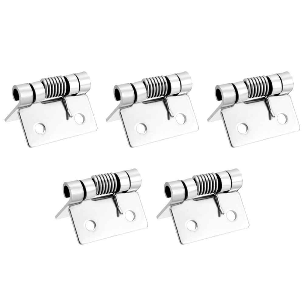 5Pcs Spring Loaded Hinges 0.98'' 304 Stainless Steel Self Closing Spring Hinge
