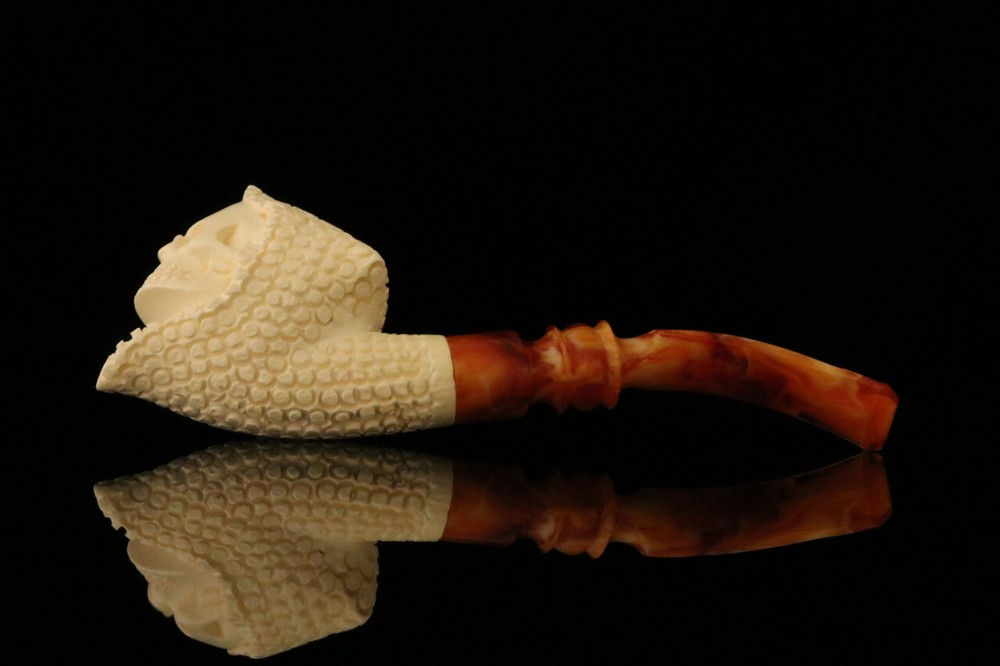 Grim Reaper Block Meerschaum Pipe with custom case M2012