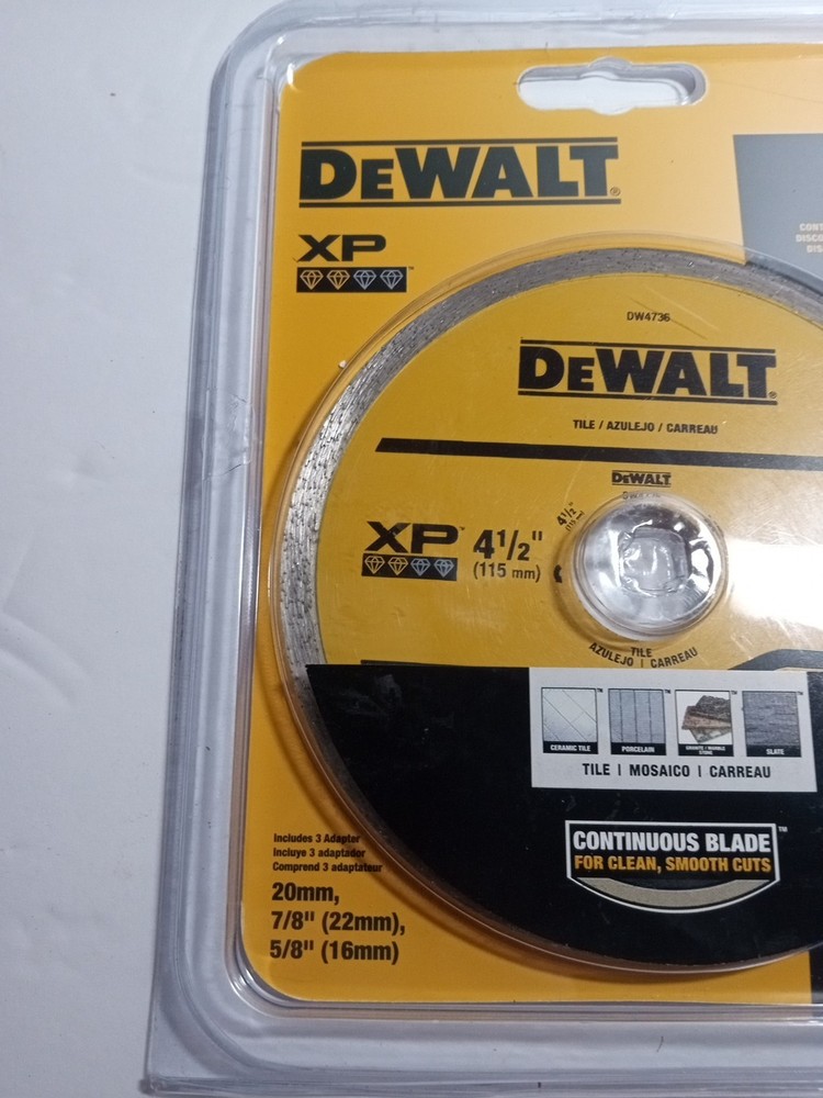 Dewalt DW4736 4-1/2" Continuous Diamond Blade