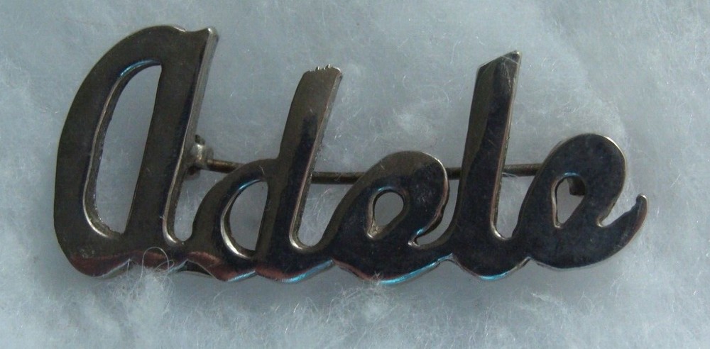 VINTAGE PIN 1.5” BROOCH In Script “ADELE”