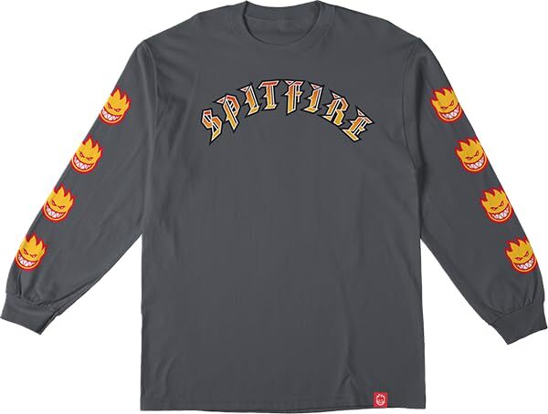 Spitfire Old E Bighead Fill Sleeve LS Medium Char/Gold/RED